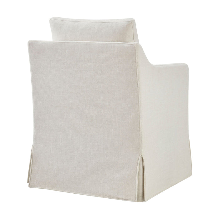 Modway Serene Slipcovered Performance Fabric Dining Armchair in Linen - side view