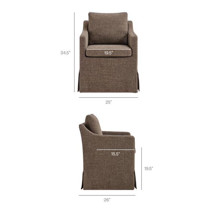 Modway Serene Slipcovered Performance Fabric Dining Armchair in Mocha - dimensions and specifications 34
