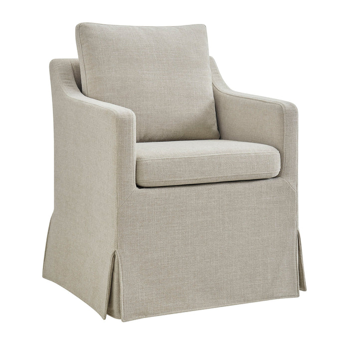 Modway Serene Slipcovered Performance Fabric Dining Armchair in Salt - front view