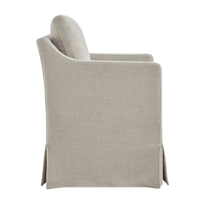 Modway Serene Slipcovered Performance Fabric Dining Armchair in Salt - angled view