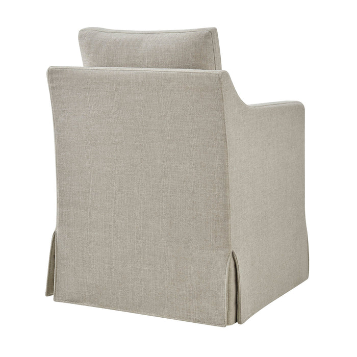 Modway Serene Slipcovered Performance Fabric Dining Armchair in Salt - side view