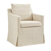 Modway Serene Slipcovered Striped Fabric Dining Armchair in Oatmeal Stripe - front view