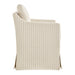 Modway Serene Slipcovered Striped Fabric Dining Armchair in Oatmeal Stripe - angled view