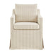 Modway Serene Slipcovered Striped Fabric Dining Armchair in Oatmeal Stripe - detail view