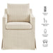 Modway Serene Slipcovered Striped Fabric Dining Armchair in Oatmeal Stripe - dimensions and specifications
