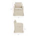Modway Serene Slipcovered Striped Fabric Dining Armchair in Oatmeal Stripe - dimensions and specifications 10