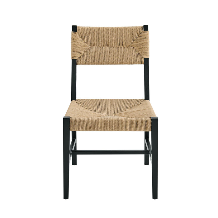 Modway Bodie Wood Dining Chair Set of 2 in Black Natural - lifestyle view