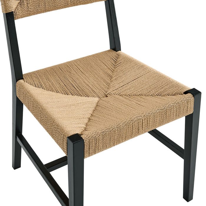 Modway Bodie Wood Dining Chair Set of 2 in Black Natural - lifestyle view 21