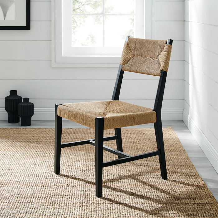 Modway Bodie Wood Dining Chair Set of 2 in Black Natural - lifestyle view 25