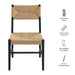 Modway Bodie Wood Dining Chair Set of 2 in Black Natural - dimensions and specifications