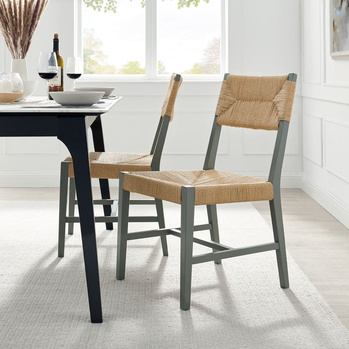 Modway Bodie Wood Dining Chair Set of 2 in Light Gray Natural - lifestyle view 35