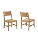 Modway Bodie Wood Dining Chair Set of 2 in Natural Natural - front view