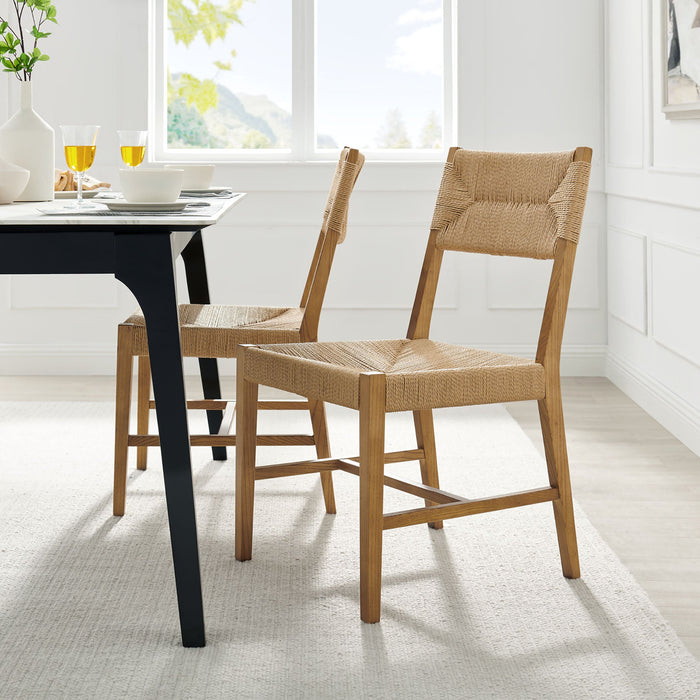 Modway Bodie Wood Dining Chair Set of 2 in Natural Natural - lifestyle view 36