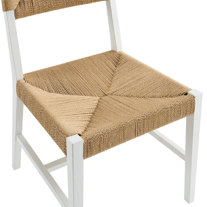 Modway Bodie Wood Dining Chair Set of 2 in White Natural - lifestyle view 22