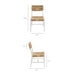 Modway Bodie Wood Dining Chair Set of 2 in White Natural - dimensions and specifications 40