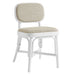 Modway Bahari Upholstered Rattan Dining Chair in White Light Beige - front view