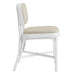 Modway Bahari Upholstered Rattan Dining Chair in White Light Beige - angled view