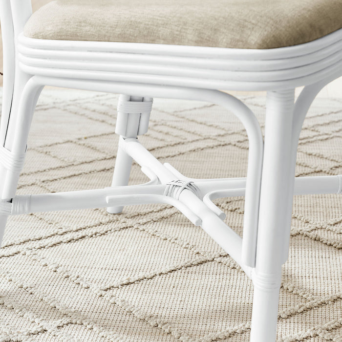 Modway Bahari Upholstered Rattan Dining Chair in White Light Beige - lifestyle view 12
