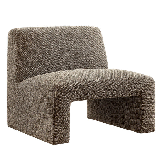 Modway Amita Lattice Boucle Upholstered Armless Accent Chair in Earth - front view
