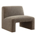 Modway Amita Lattice Boucle Upholstered Armless Accent Chair in Earth - front view