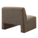 Modway Amita Lattice Boucle Upholstered Armless Accent Chair in Earth - side view