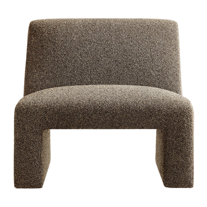 Modway Amita Lattice Boucle Upholstered Armless Accent Chair in Earth - detail view