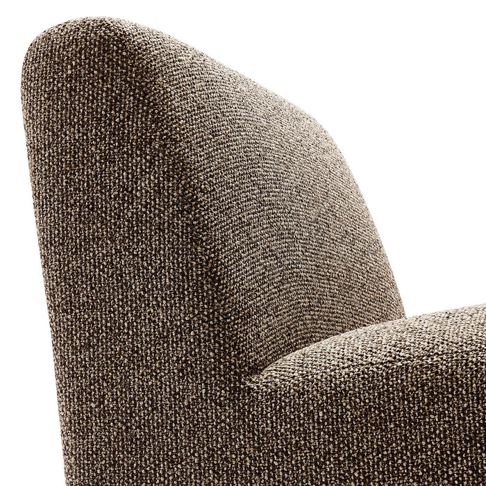 Modway Amita Lattice Boucle Upholstered Armless Accent Chair in Earth - lifestyle view