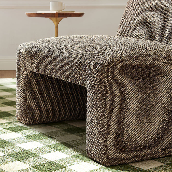 Modway Amita Lattice Boucle Upholstered Armless Accent Chair in Earth - lifestyle view 11