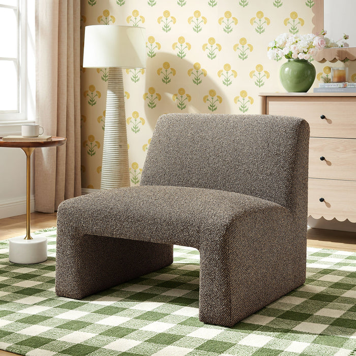 Modway Amita Lattice Boucle Upholstered Armless Accent Chair in Earth - lifestyle view 13