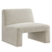 Modway Amita Lattice Boucle Upholstered Armless Accent Chair in Marble - front view