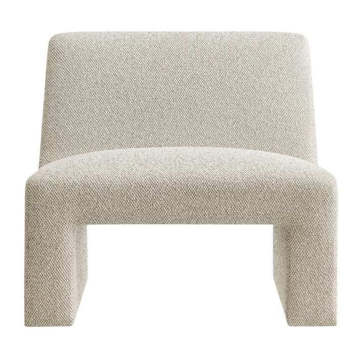 Modway Amita Lattice Boucle Upholstered Armless Accent Chair in Marble - detail view