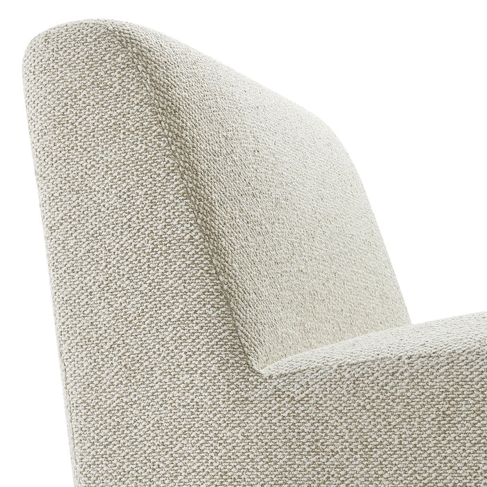 Modway Amita Lattice Boucle Upholstered Armless Accent Chair in Marble - lifestyle view