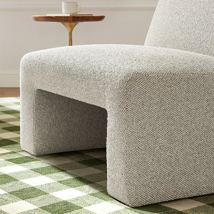 Modway Amita Lattice Boucle Upholstered Armless Accent Chair in Marble - lifestyle view 12