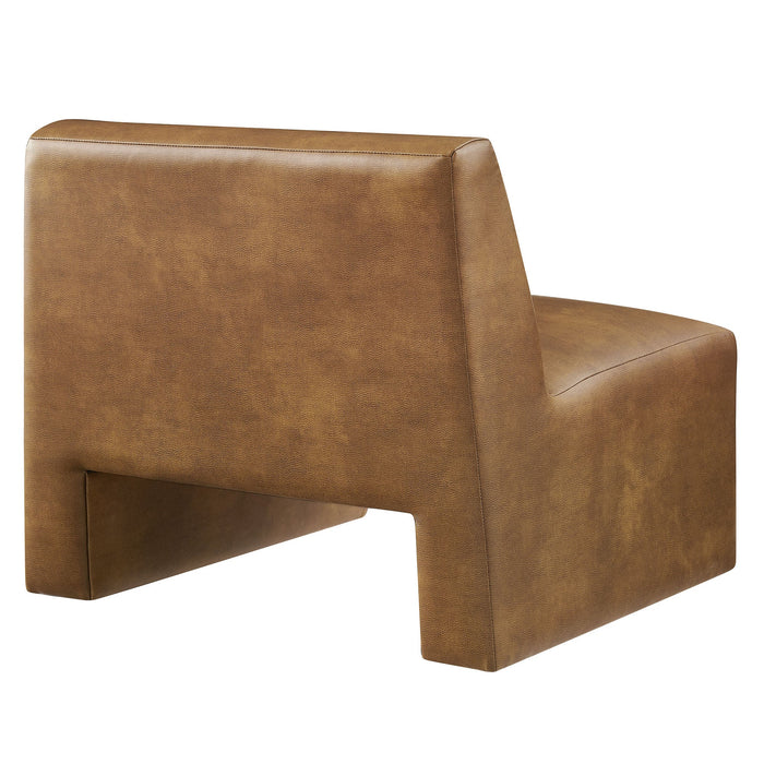Modway Amita Vegan Leather Armless Accent Chair in Canyon - side view