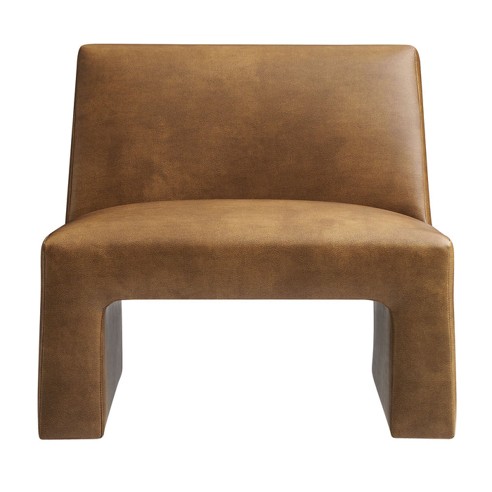 Modway Amita Vegan Leather Armless Accent Chair in Canyon - detail view