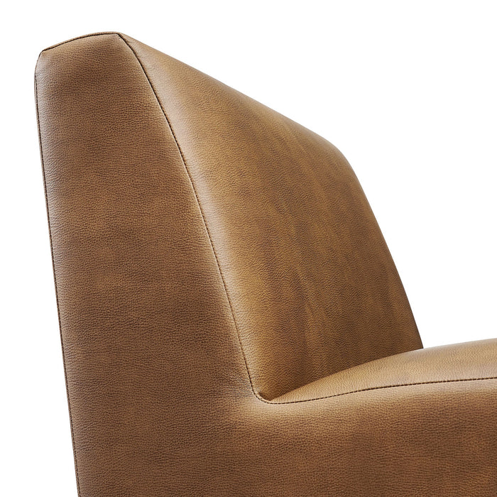 Modway Amita Vegan Leather Armless Accent Chair in Canyon - lifestyle view