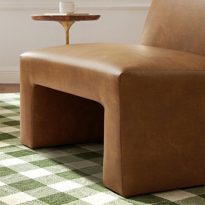 Modway Amita Vegan Leather Armless Accent Chair in Canyon - lifestyle view 16