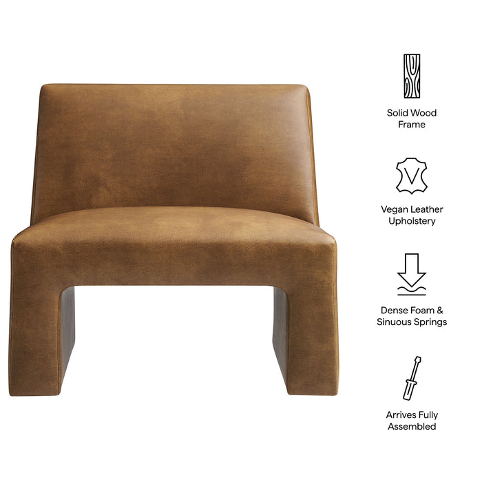 Modway Amita Vegan Leather Armless Accent Chair in Canyon - dimensions and specifications