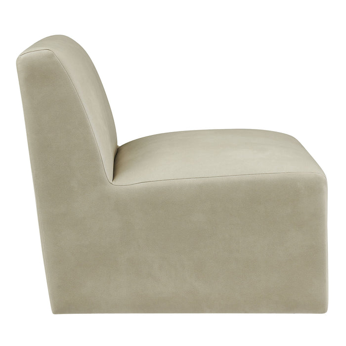 Modway Amita Vegan Leather Armless Accent Chair in Mineral - angled view