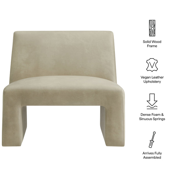 Modway Amita Vegan Leather Armless Accent Chair in Mineral - dimensions and specifications
