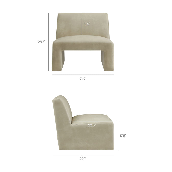 Modway Amita Vegan Leather Armless Accent Chair in Mineral - dimensions and specifications 27