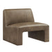 Modway Amita Vegan Leather Armless Accent Chair in Mushroom - front view