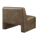 Modway Amita Vegan Leather Armless Accent Chair in Mushroom - side view