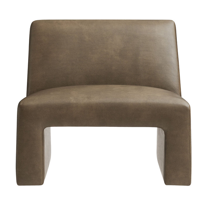 Modway Amita Vegan Leather Armless Accent Chair in Mushroom - detail view
