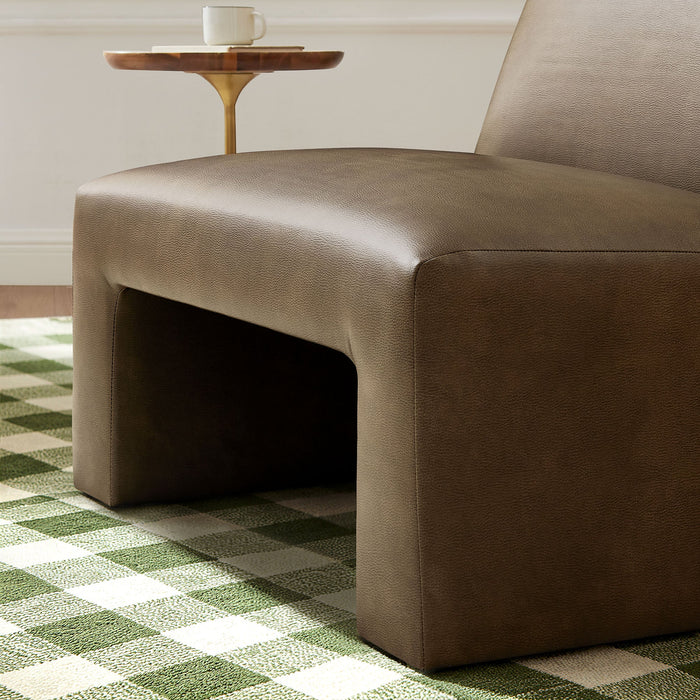 Modway Amita Vegan Leather Armless Accent Chair in Mushroom - lifestyle view 17