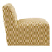 Modway Amita Checked Woven Fabric Armless Accent Chair in Sunrise - angled view