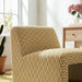 Modway Amita Checked Woven Fabric Armless Accent Chair in Sunrise - lifestyle view 12
