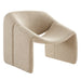 Modway Vivi Looped Textural Fabric Curved Arm Accent Chair in Linen - front view