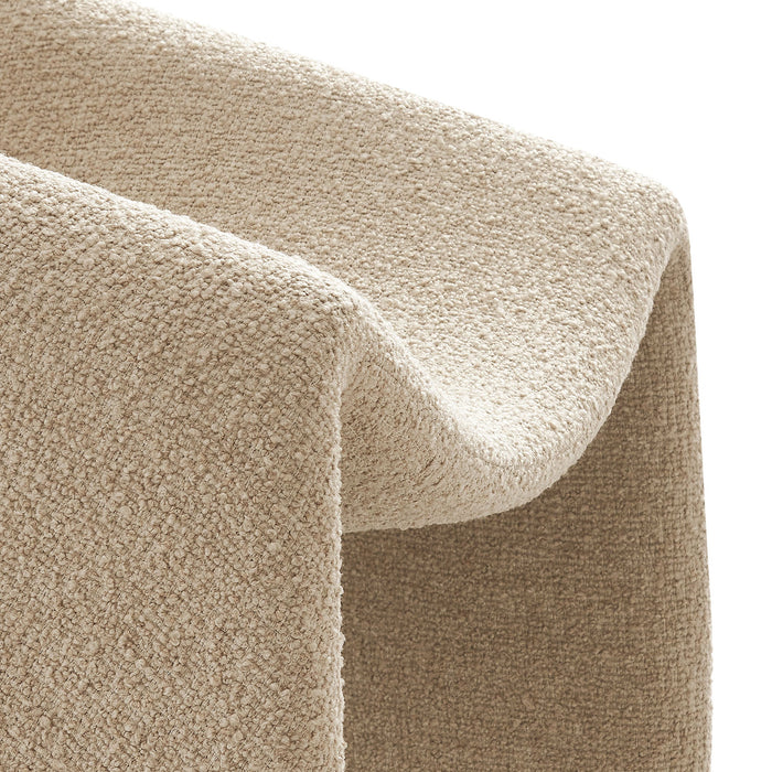 Modway Vivi Looped Textural Fabric Curved Arm Accent Chair in Linen - lifestyle view