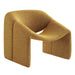 Modway Vivi Looped Textural Fabric Curved Arm Accent Chair in Mustard - front view